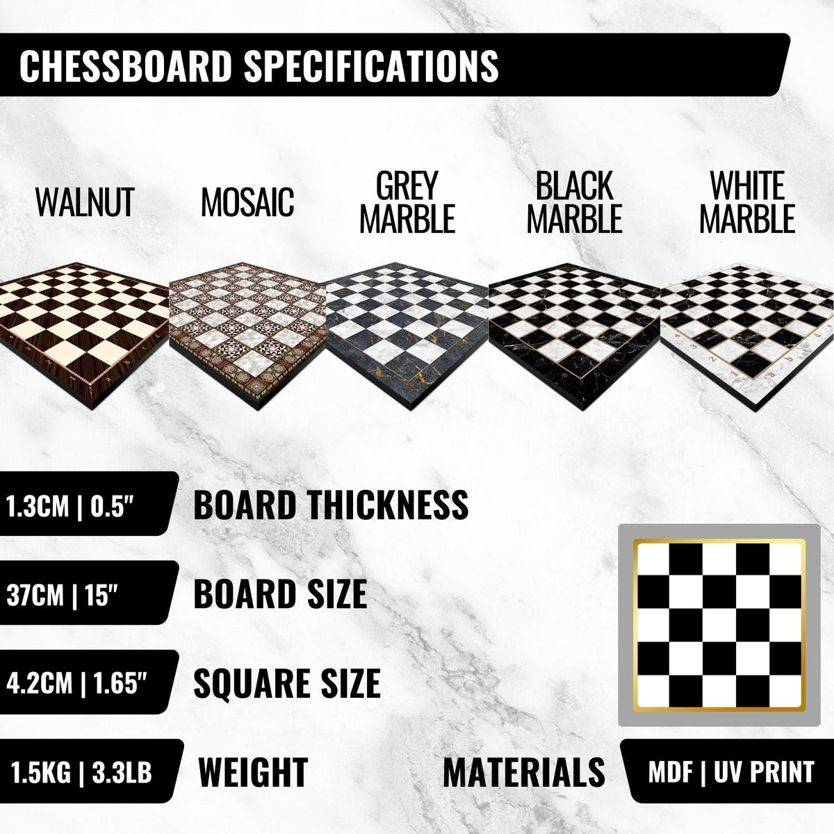 Crystal Baroque Metal Chess Set | Bronze - Silver | Chess Board w/ Metal Legs 37CM (15") - Cooper Chess