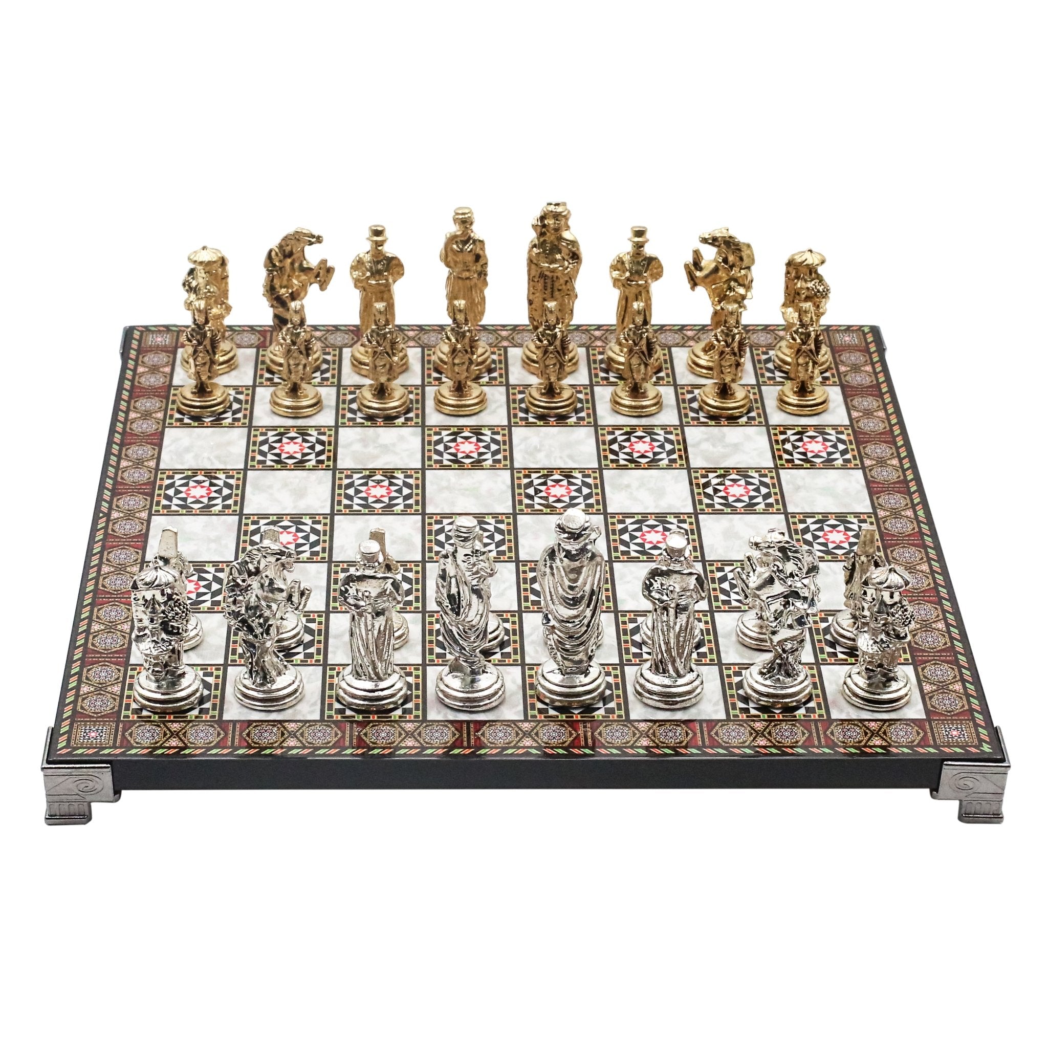 Ottoman Empire Metal Chess Set | 30CM (12") Chess Board w/ Metal Legs - Cooper Chess