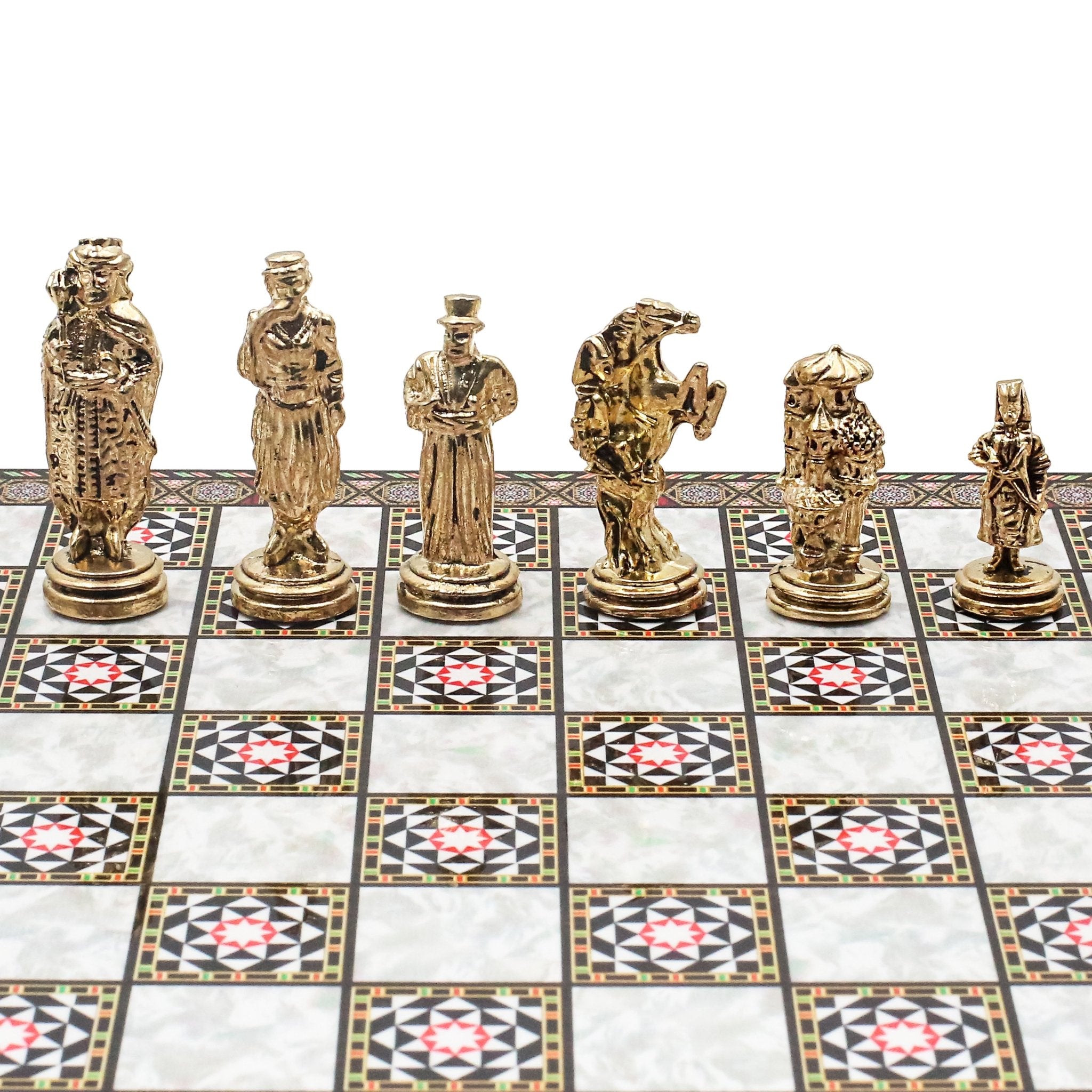 Ottoman Empire Metal Chess Set | 30CM (12") Chess Board w/ Metal Legs - Cooper Chess