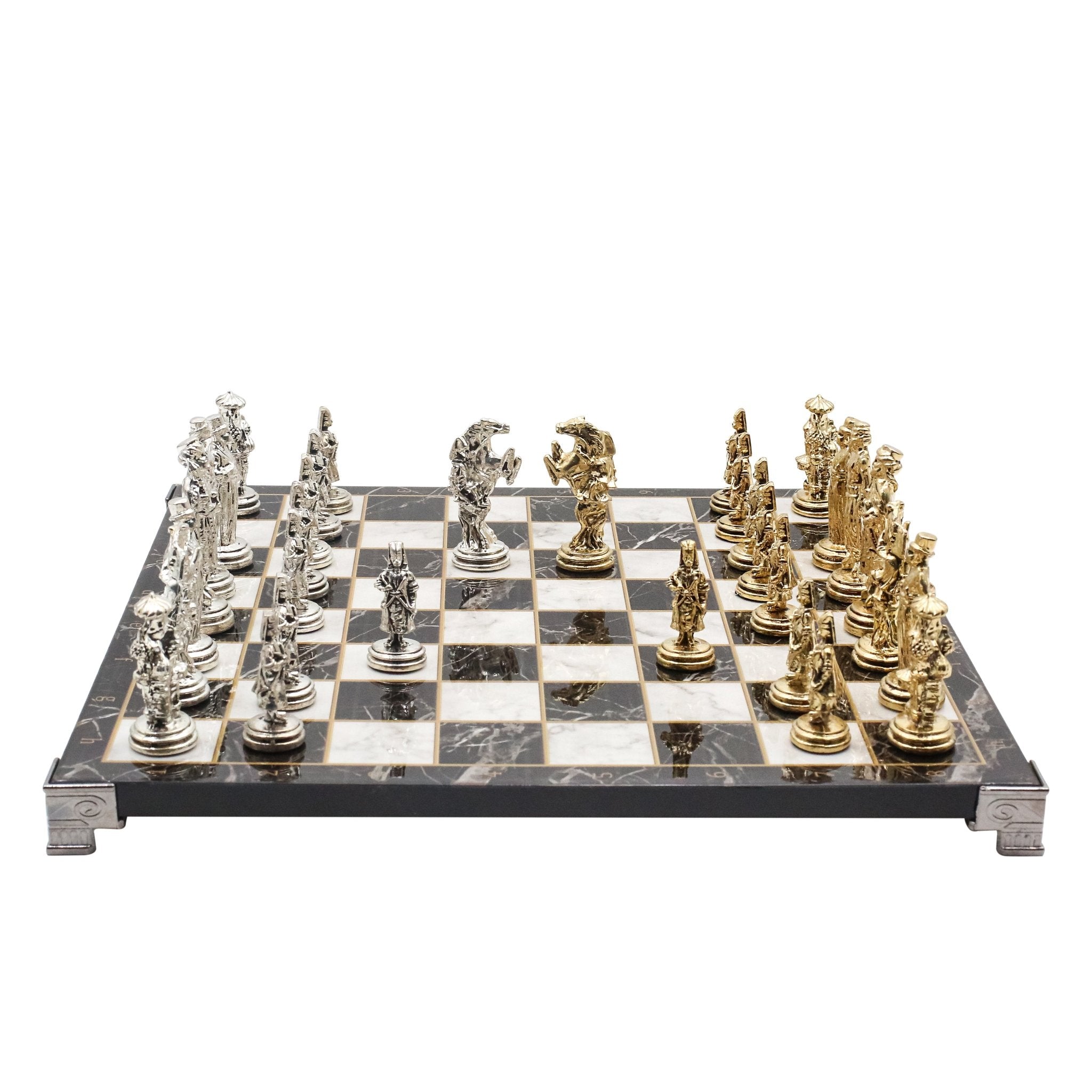 Ottoman Empire Metal Chess Set | 30CM (12") Chess Board w/ Metal Legs - Cooper Chess