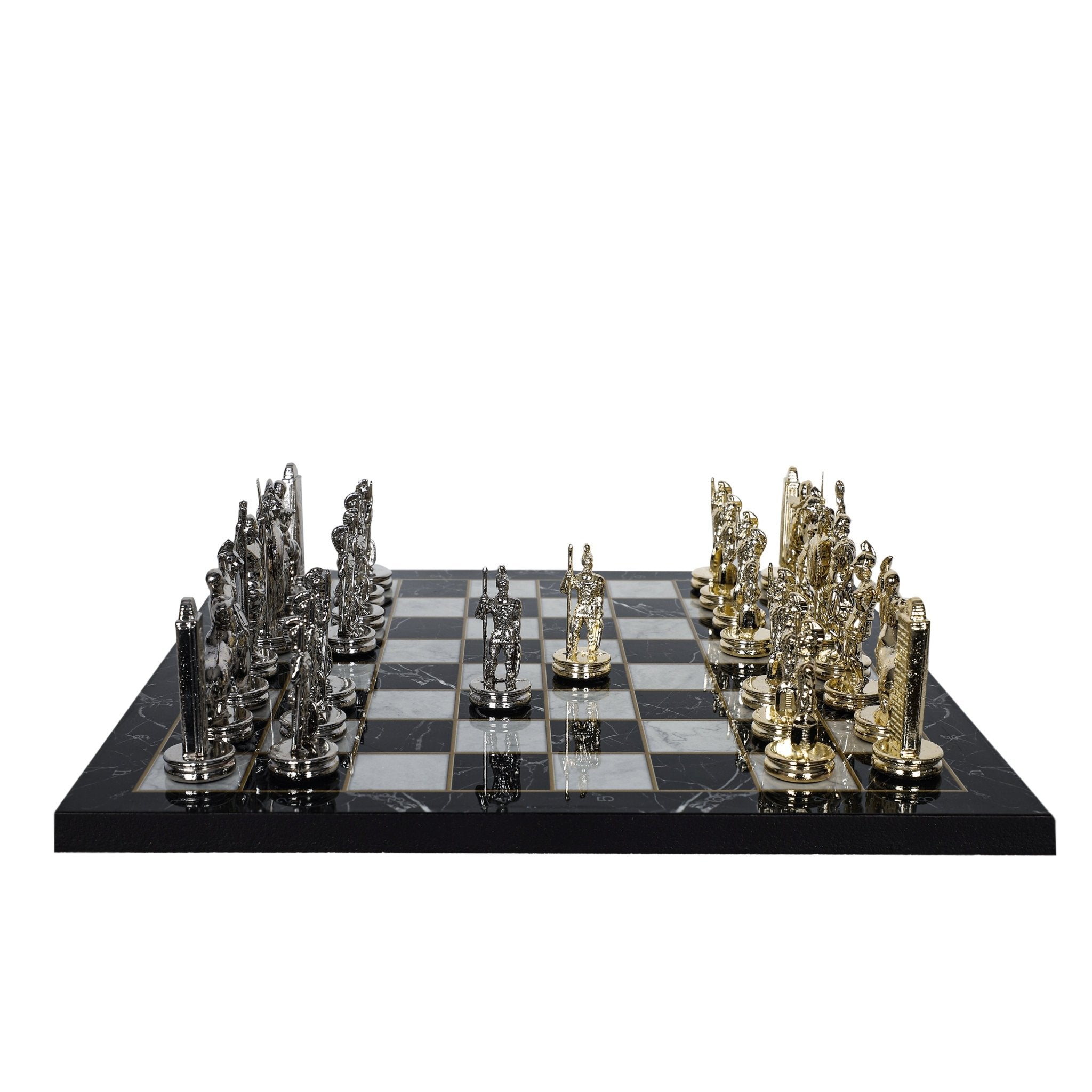 Greek Mythology Poseidon Metal Chess Set | Wooden Chess Board 37CM (15") | Model 3 - Cooper Chess