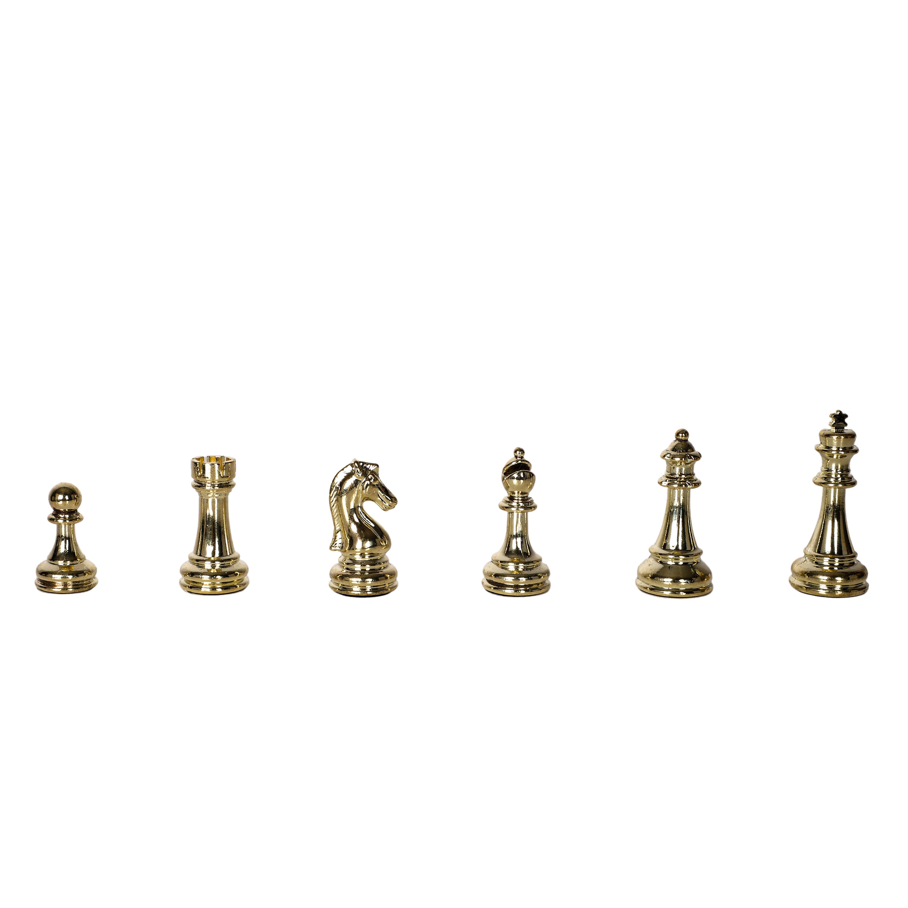 Metal Classic Chess Set |Wooden Board Marble/Mosaic Pattern – 44 cm (17 inch)