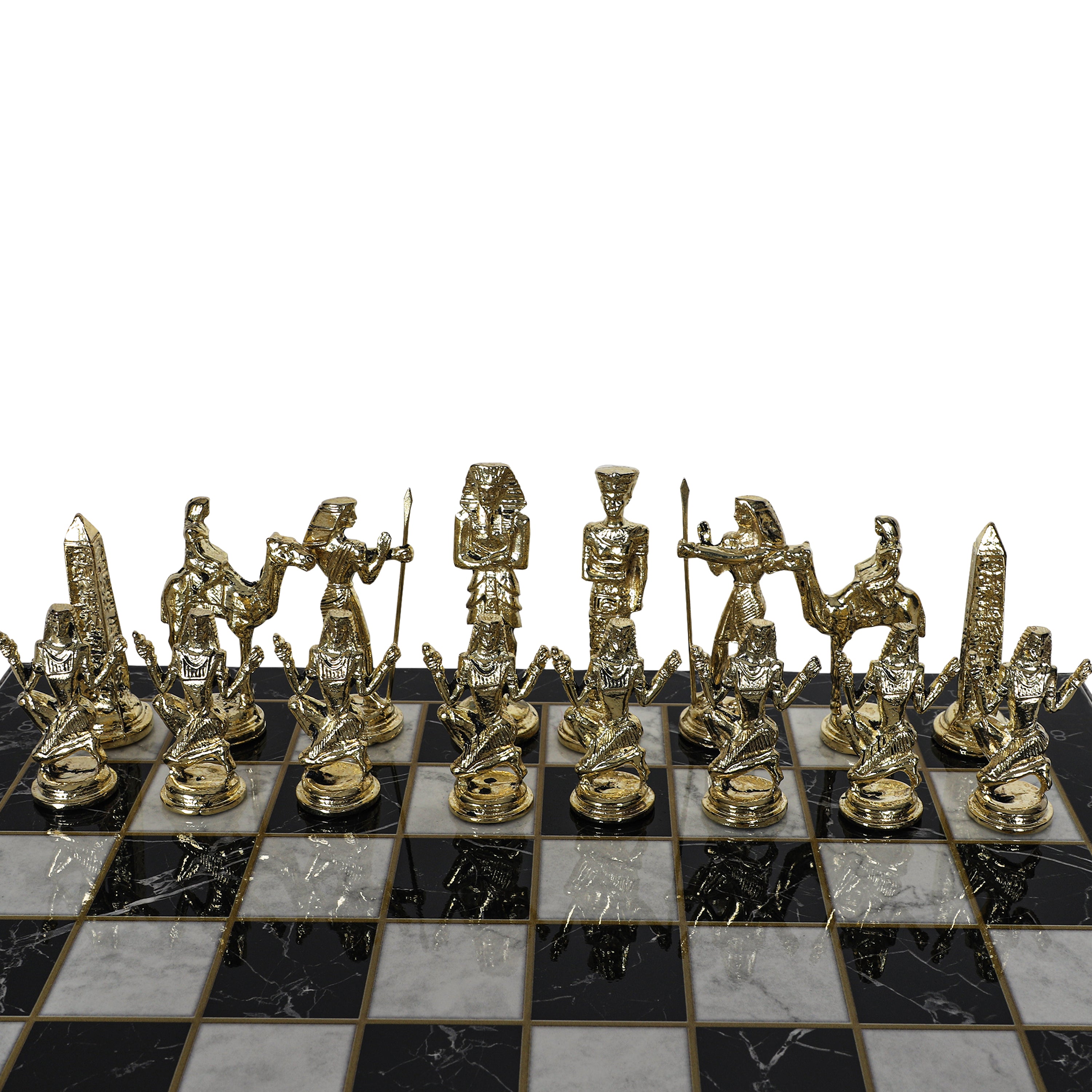 CLEOPATRA ANCIENT EGYPT HISTORICAL THEME METAL CHESS SET